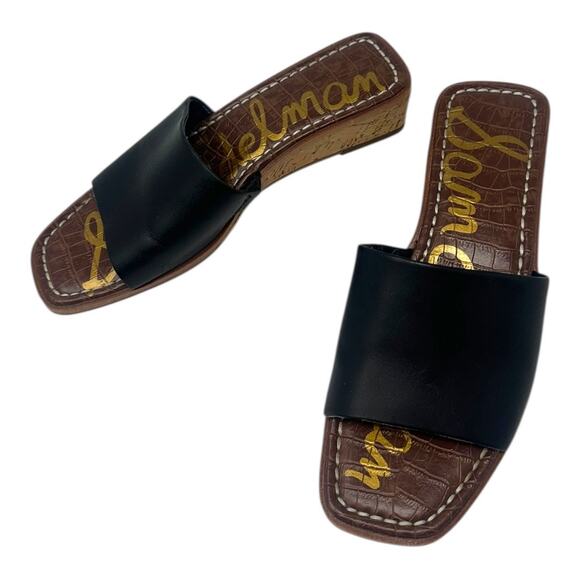 Sam Edelman Valery Leather Slip On Wedge Sandals Size 6.5 - Picture 4 of 10